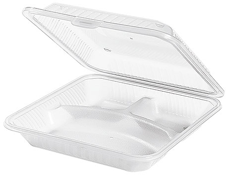 1103/230 Re-usable Container, 3 compartments, shallow lid