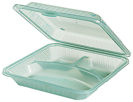 1103/236 Re-usable Container, 3 compartments, shallow lid