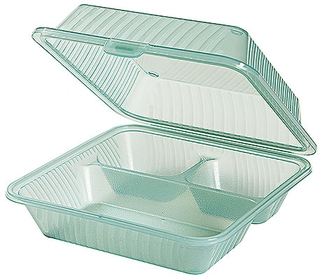 1107/236 Re-usable Container, 3 compartments, high lid