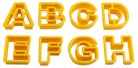 1231/026 Cookie Cutters, Small Letters