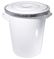 Bin with clamped lid