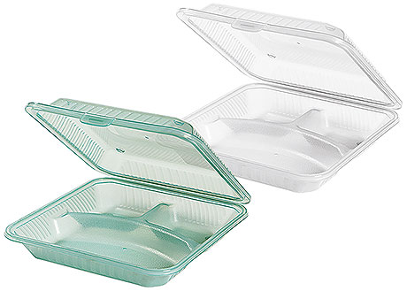 Re-usable Container, 3 compartments, shallow lid